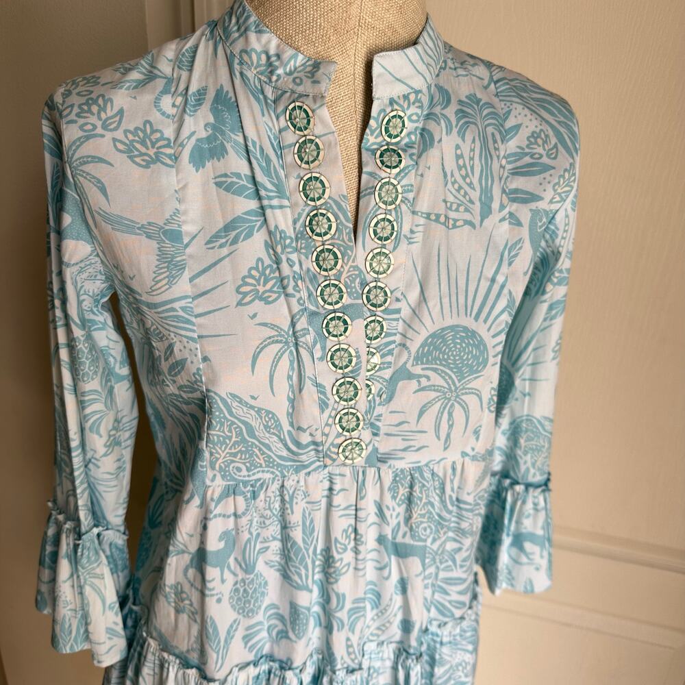 Sheridan French Caty Dress in the Whimsical Island Sky print Sz XS - Picture 3 of 9